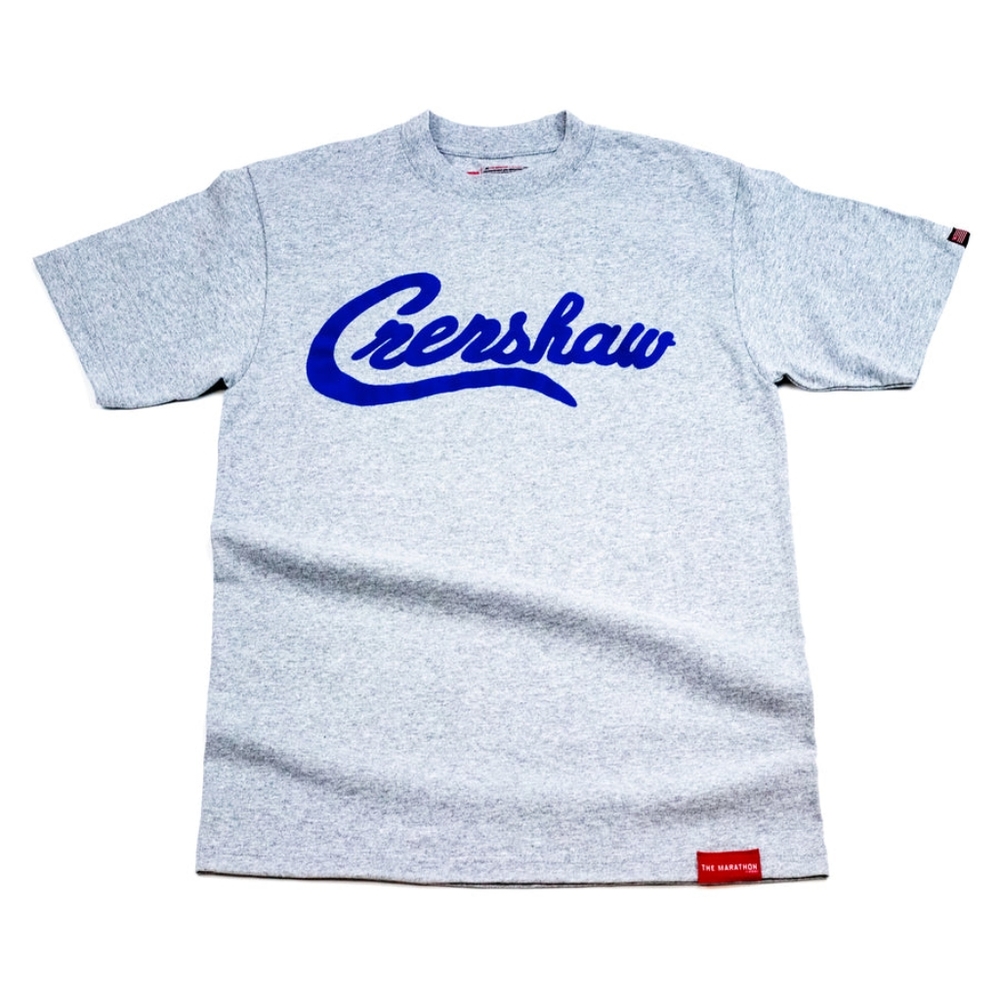 NWT The Marathon Clothing Limited Edition Crenshaw T-Shirt Heather Grey Royal S